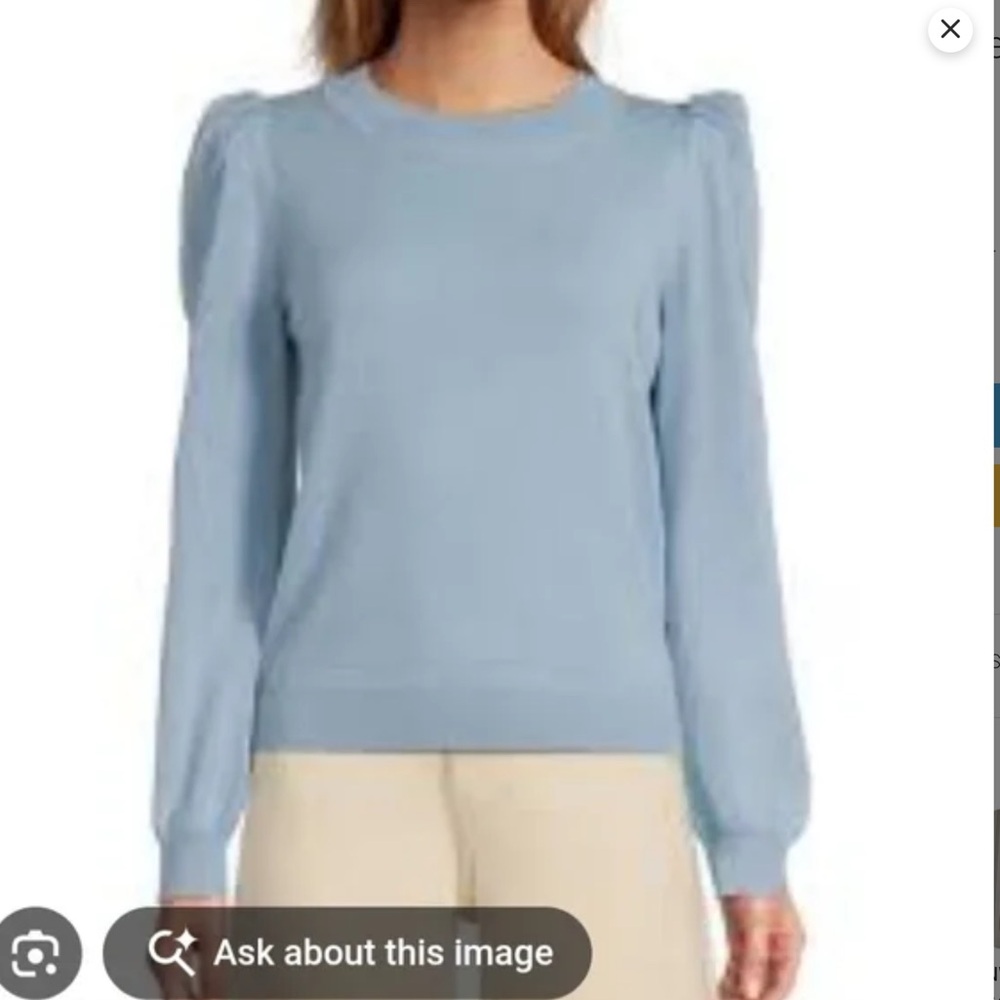 Antonio Melani Lisa Puff Sleeve Crew Neck 100% Cashmere Sweater